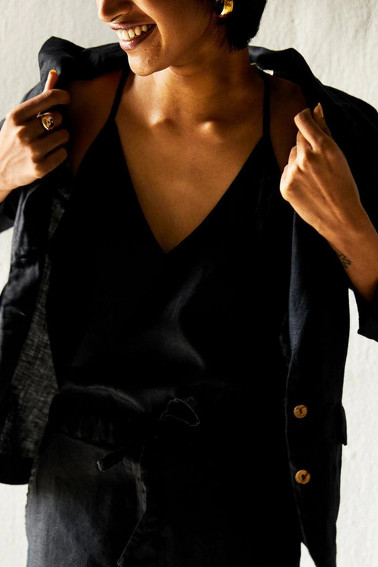 100% Hemp Three Piece Set in Black