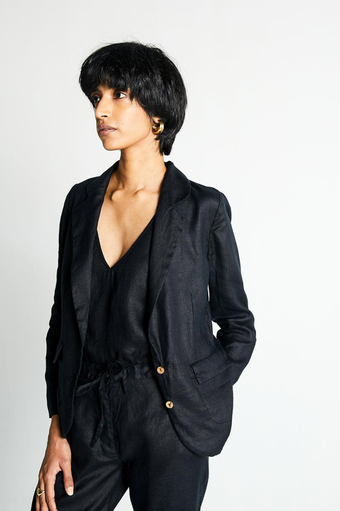 100% Hemp Three Piece Set in Black