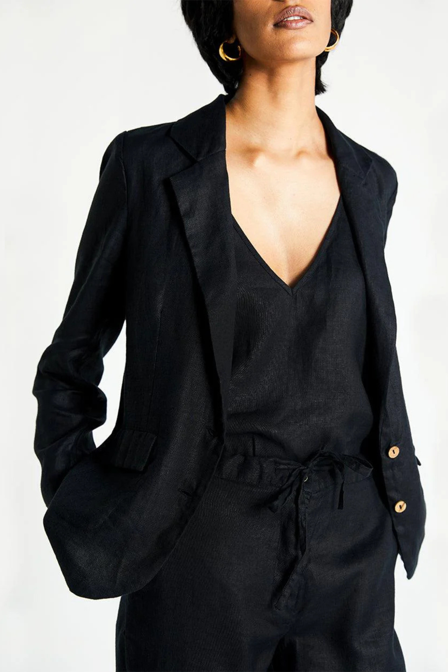 100% Hemp Three Piece Set in Black