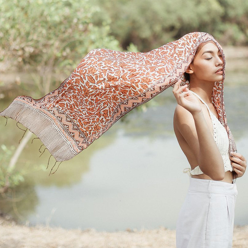 Melati 100% Silk Batik Scarf