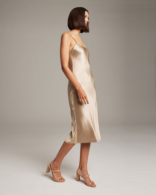 Midi Slip Dress 100% Silk