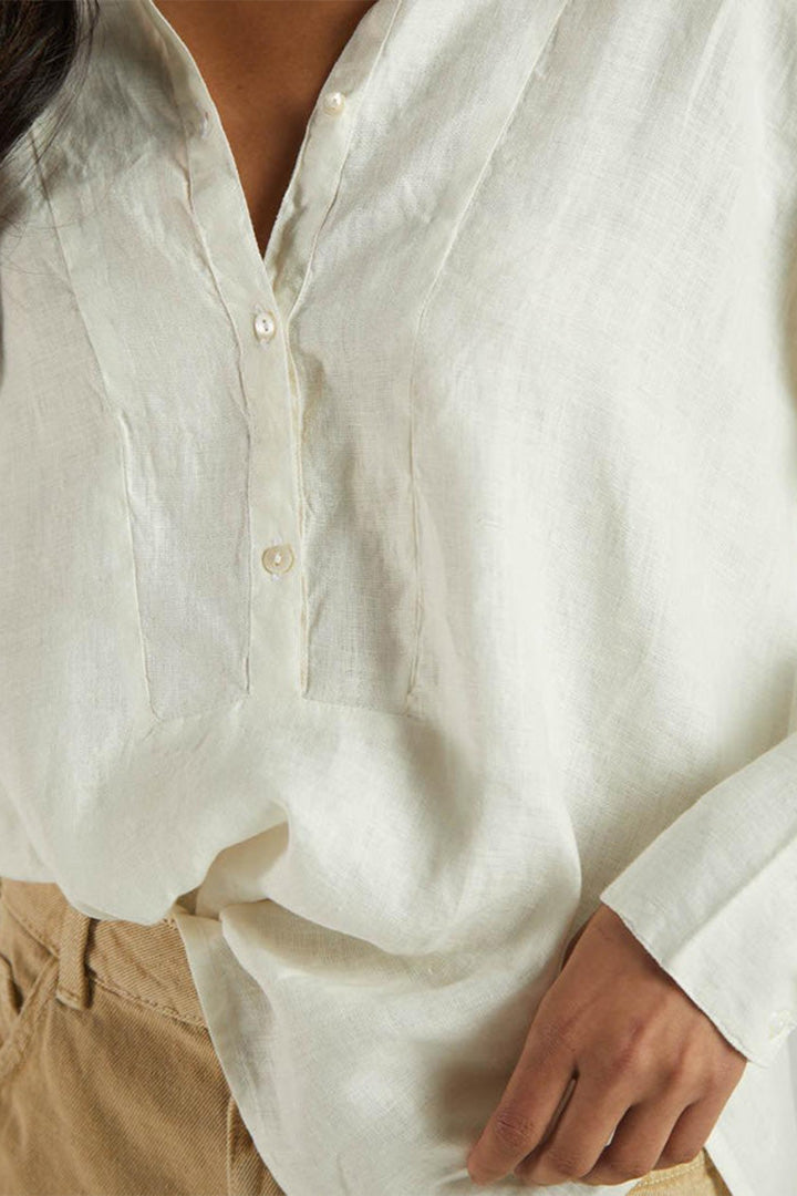 Long Sleeve Shirt in Off-white 100% Hemp