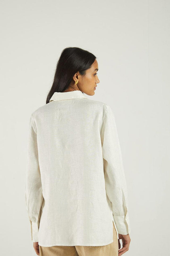 Long Sleeve Shirt in Off-white 100% Hemp